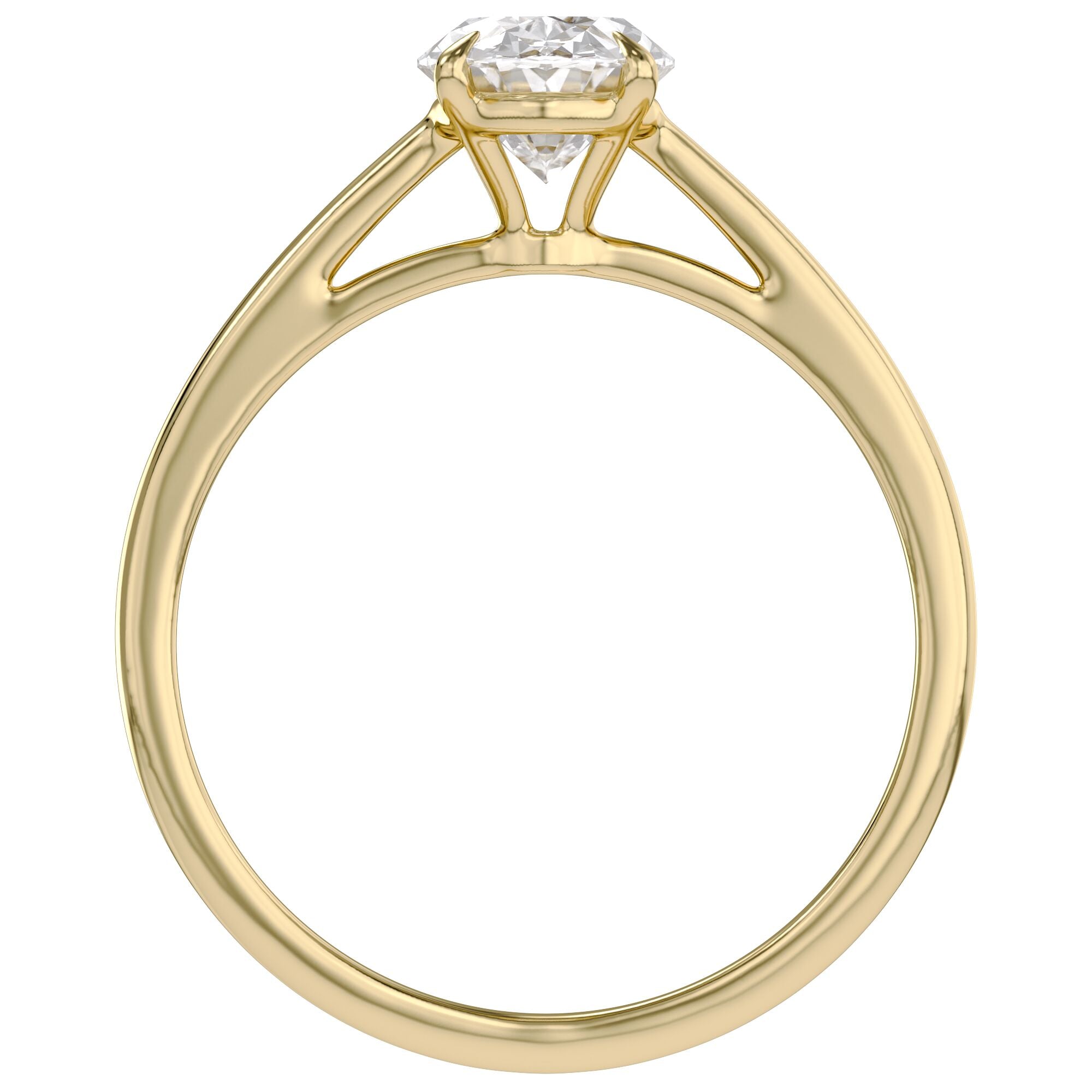 Solitaire Engagement Ring Oval Cut Lab Grown Diamond