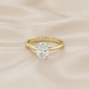 Solitaire Engagement Ring Oval Cut Lab Grown Diamond