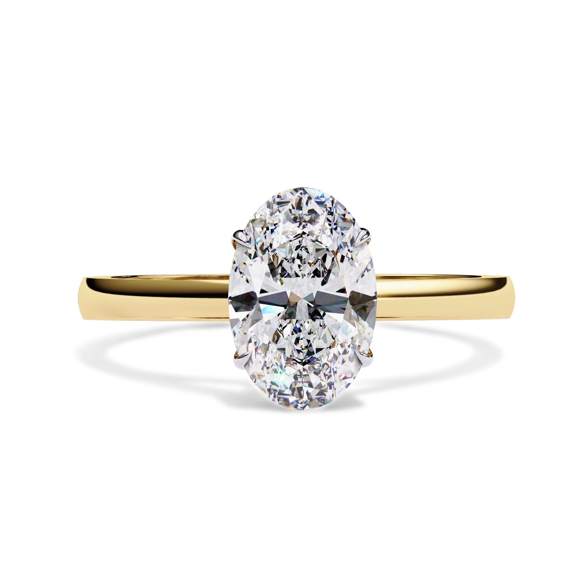 Solitaire Engagement Ring Oval Cut Lab Grown Diamond