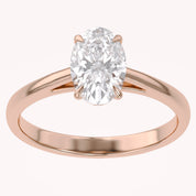 Solitaire Engagement Ring Oval Cut Lab Grown Diamond