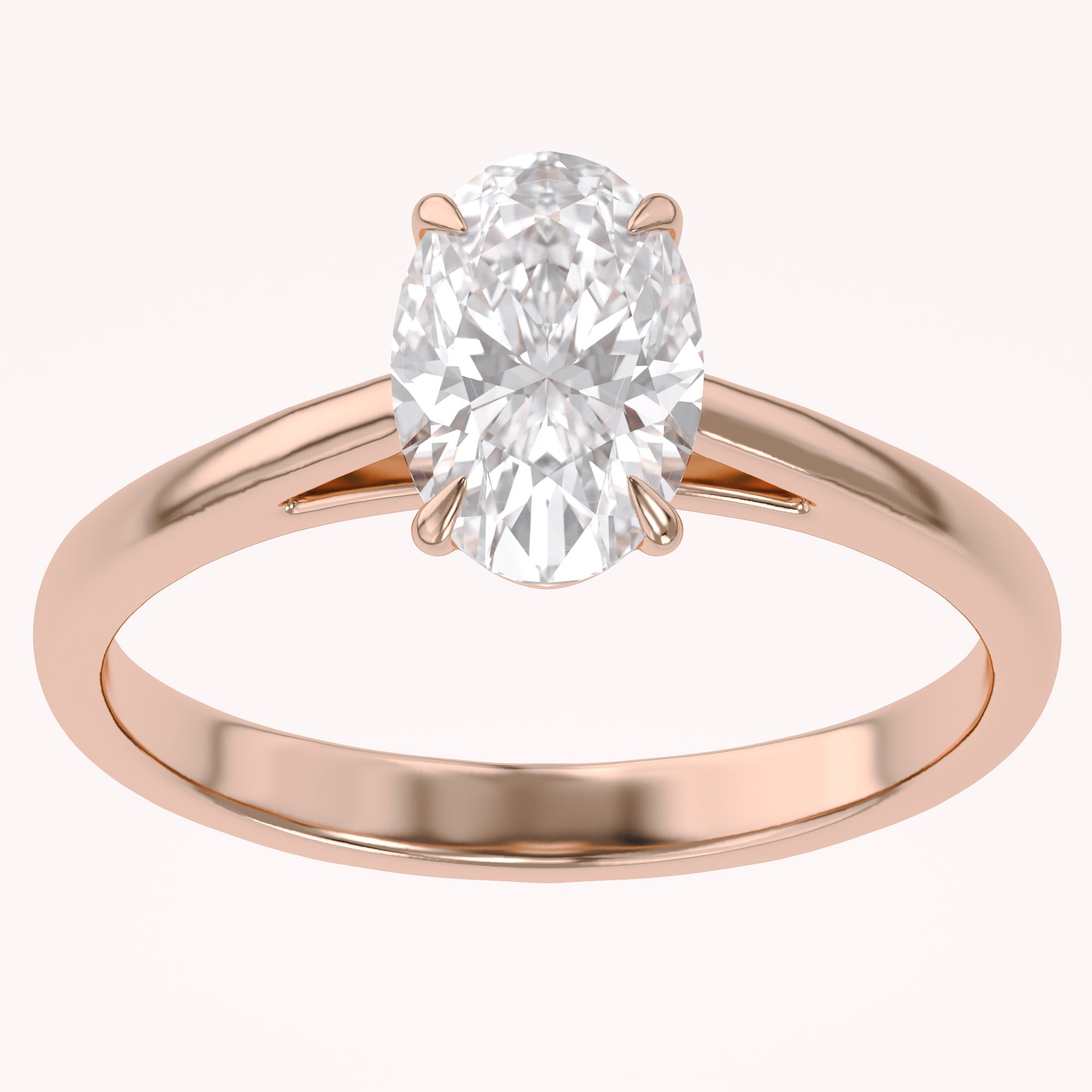 Solitaire Engagement Ring Oval Cut Lab Grown Diamond