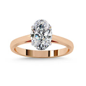 Solitaire Engagement Ring Oval Cut Lab Grown Diamond