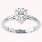 4-Prong Pear Cut Lab Grown Diamond Solitaire Engagement Ring