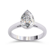 4-Prong Pear Cut Lab Grown Diamond Solitaire Engagement Ring