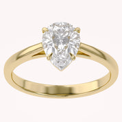 4-Prong Pear Cut Lab Grown Diamond Solitaire Engagement Ring
