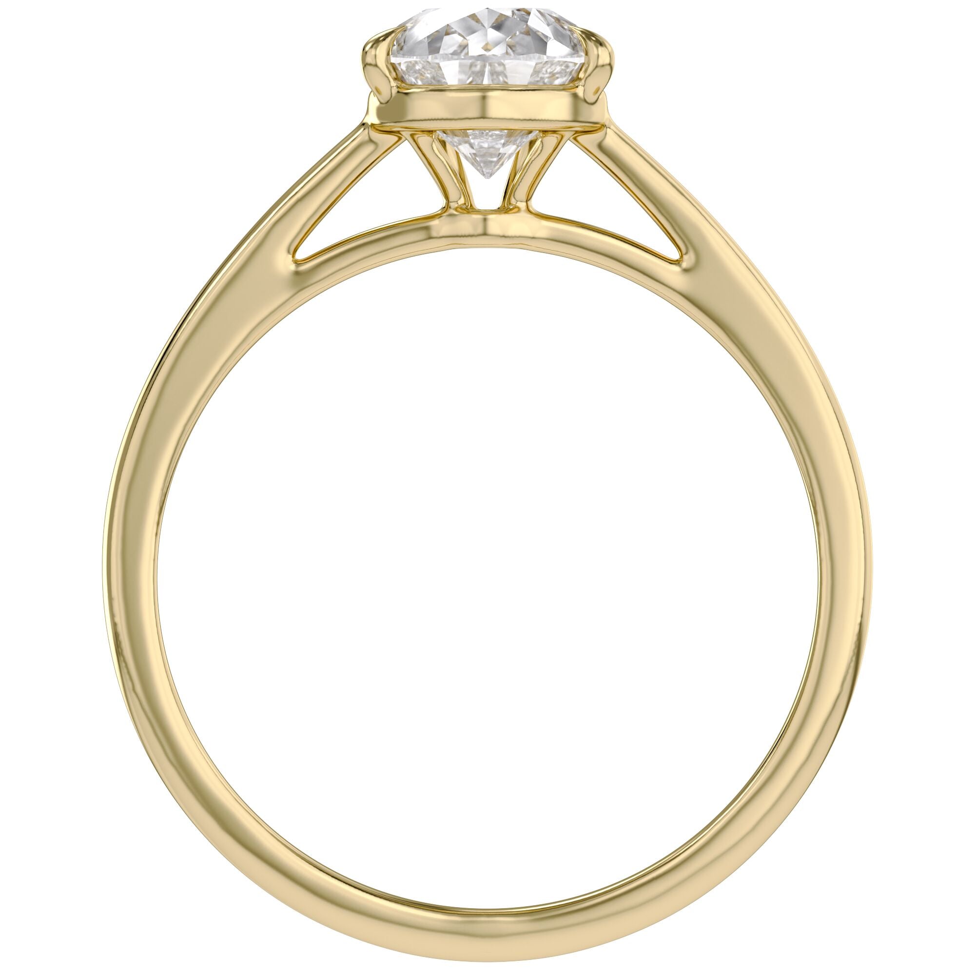 4-Prong Pear Cut Lab Grown Diamond Solitaire Engagement Ring