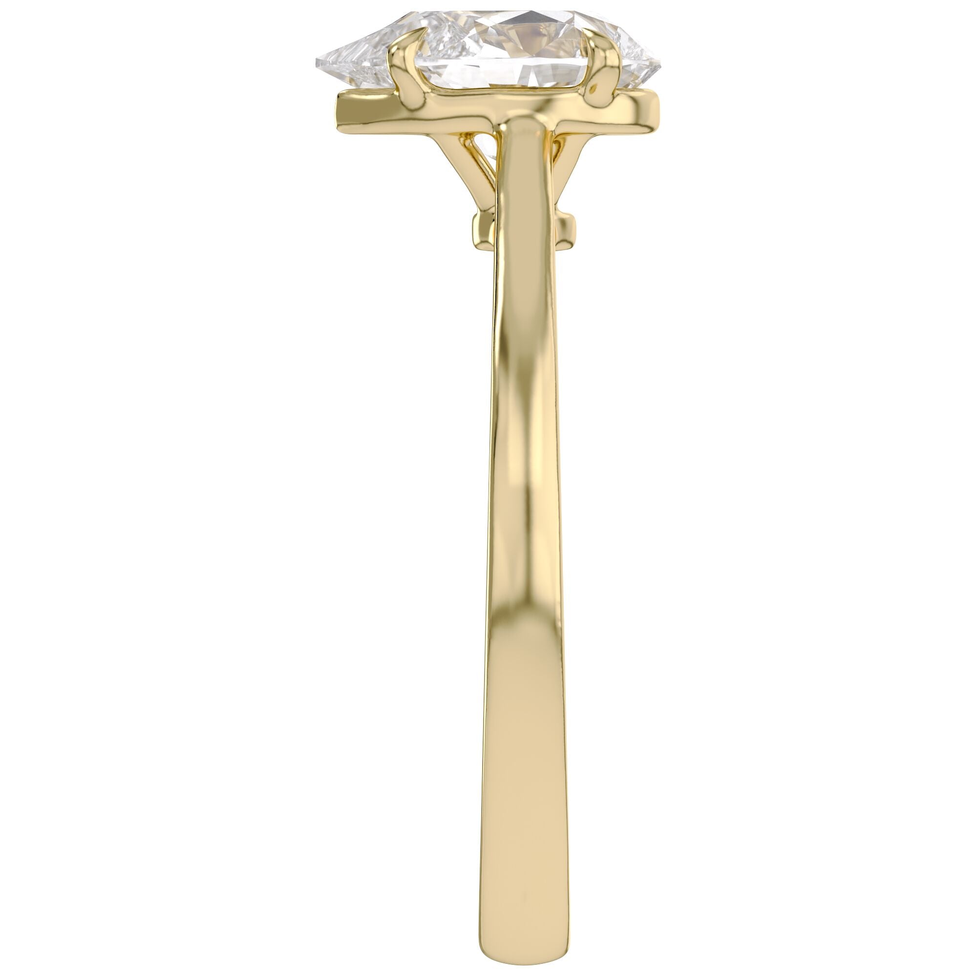 4-Prong Pear Cut Lab Grown Diamond Solitaire Engagement Ring
