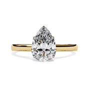 4-Prong Pear Cut Lab Grown Diamond Solitaire Engagement Ring