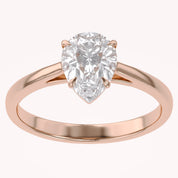 4-Prong Pear Cut Lab Grown Diamond Solitaire Engagement Ring