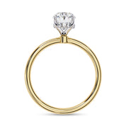 Hidden Halo Solitaire Engagement Ring Oval and Round Lab Grown Diamond