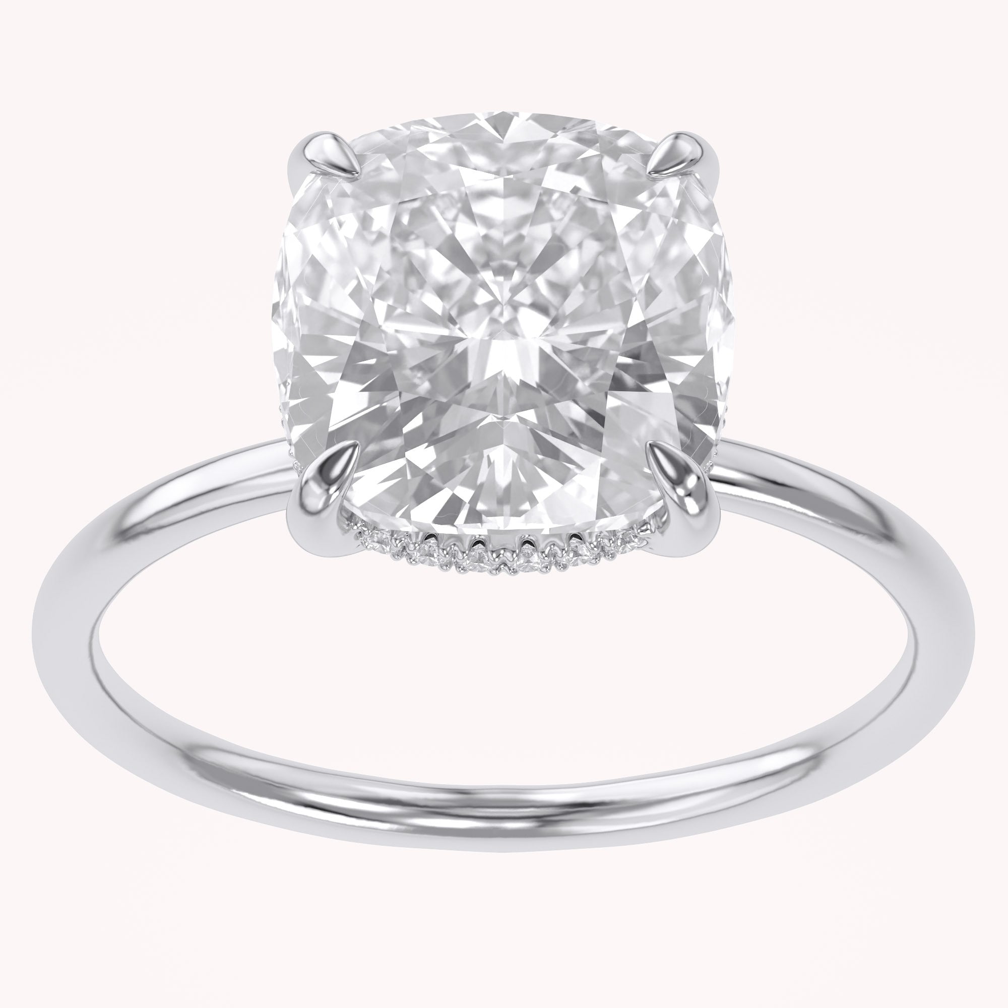 Lab Grown Diamond Hidden Halo Solitaire Engagement Ring