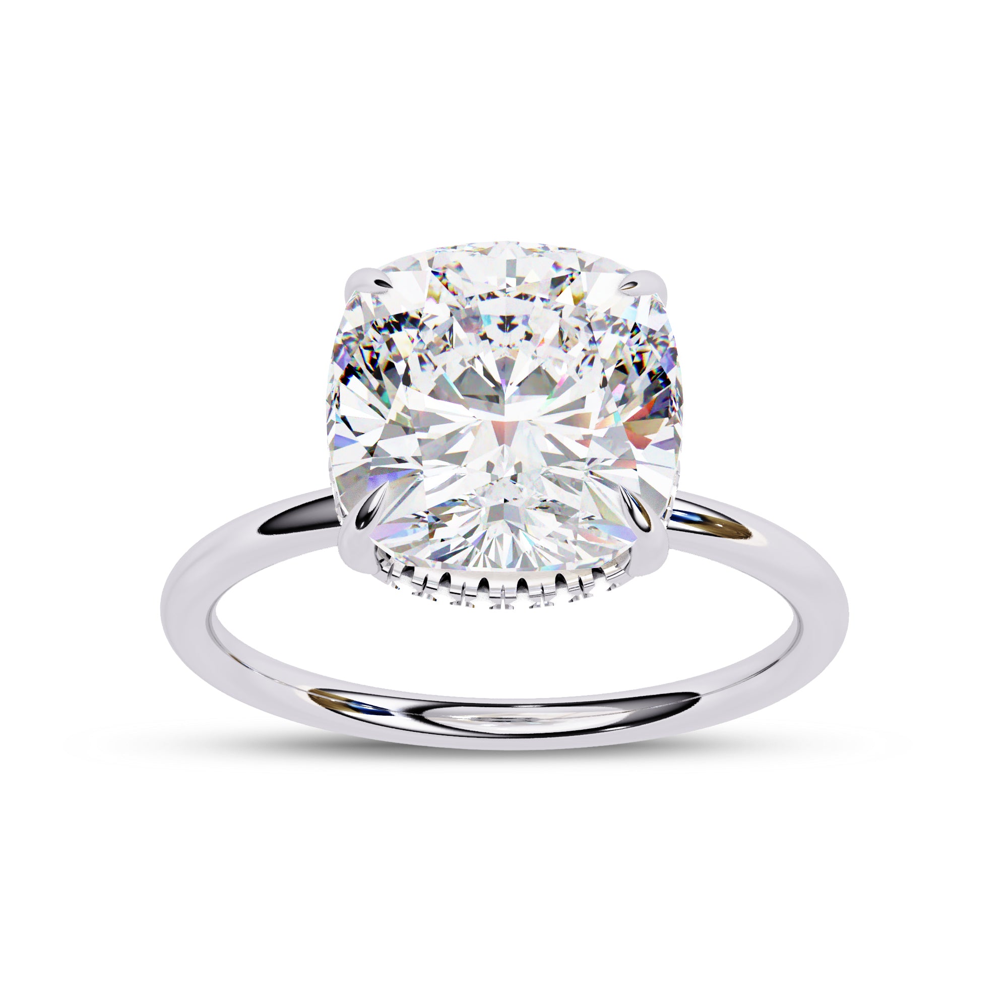 Lab Grown Diamond Hidden Halo Solitaire Engagement Ring