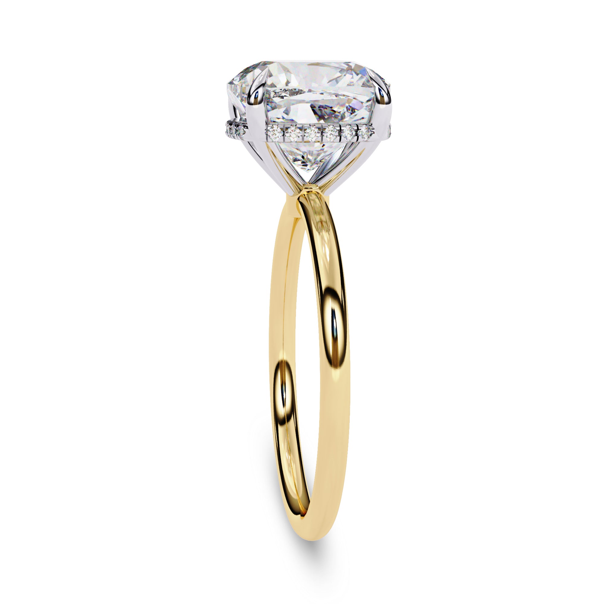 Lab Grown Diamond Hidden Halo Solitaire Engagement Ring