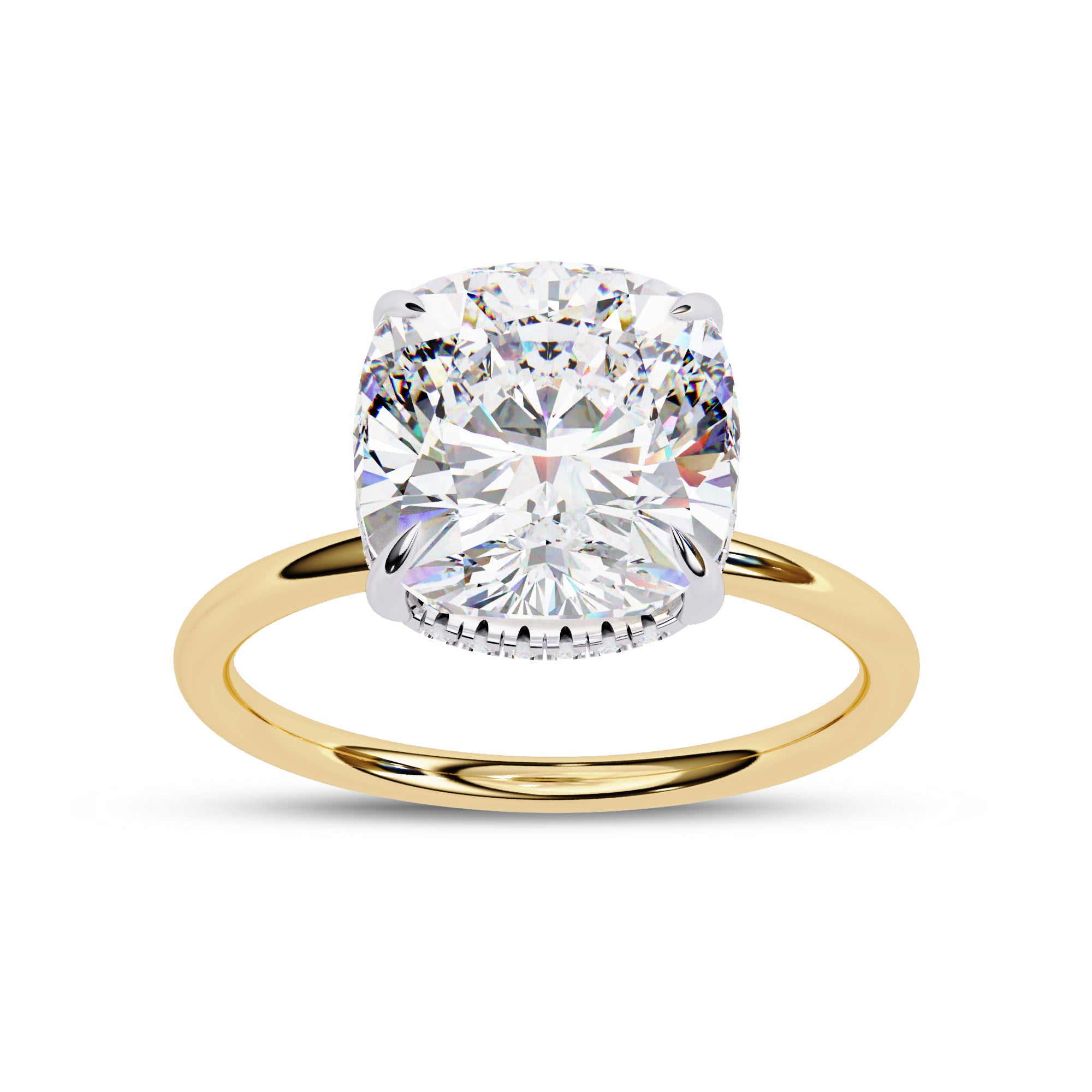 Lab Grown Diamond Hidden Halo Solitaire Engagement Ring