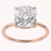Lab Grown Diamond Hidden Halo Solitaire Engagement Ring