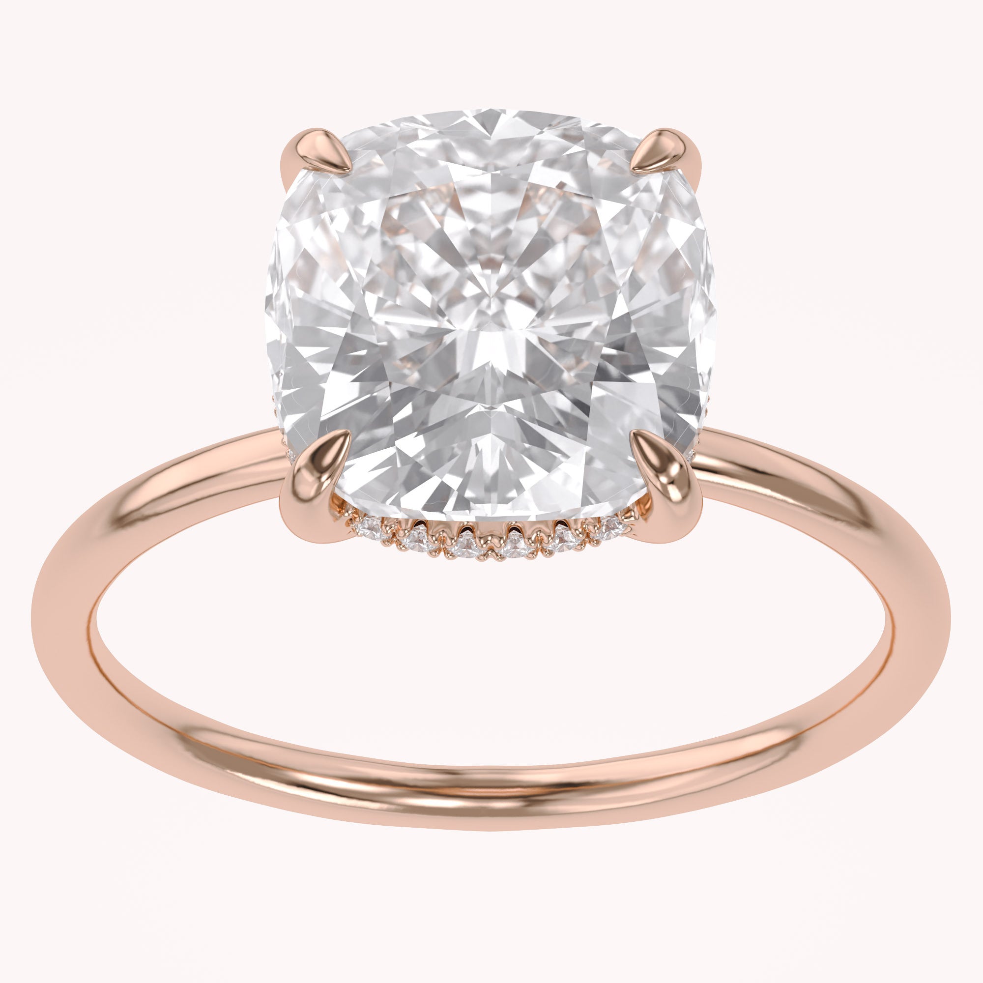 Lab Grown Diamond Hidden Halo Solitaire Engagement Ring
