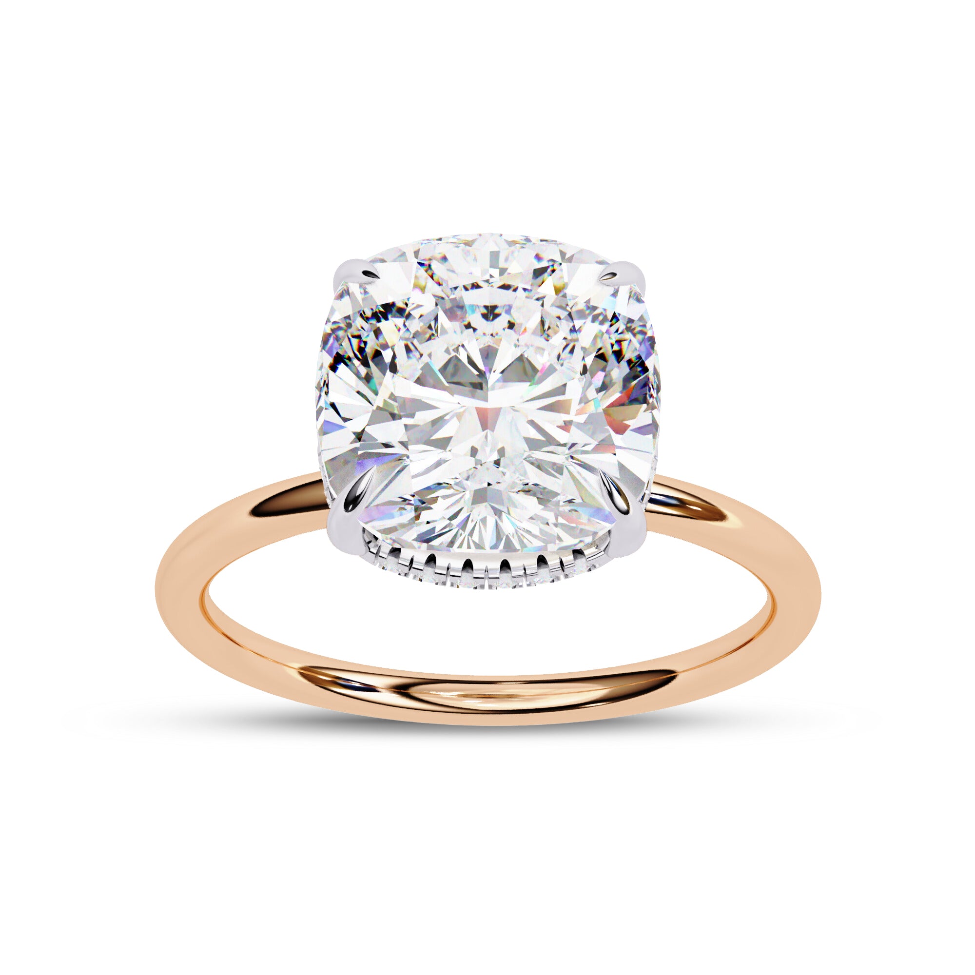 Lab Grown Diamond Hidden Halo Solitaire Engagement Ring