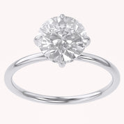Hidden Halo Solitaire Engagement Ring Round Cut Lab Grown Diamond