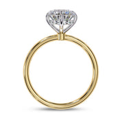 Hidden Halo Solitaire Engagement Ring Round Cut Lab Grown Diamond