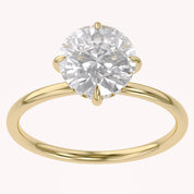 Hidden Halo Solitaire Engagement Ring Round Cut Lab Grown Diamond