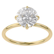 Hidden Halo Solitaire Engagement Ring Round Cut Lab Grown Diamond