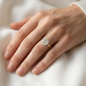 Hidden Halo Solitaire Engagement Ring Round Cut Lab Grown Diamond