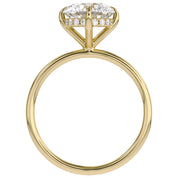 Hidden Halo Solitaire Engagement Ring Round Cut Lab Grown Diamond
