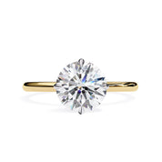 Hidden Halo Solitaire Engagement Ring Round Cut Lab Grown Diamond