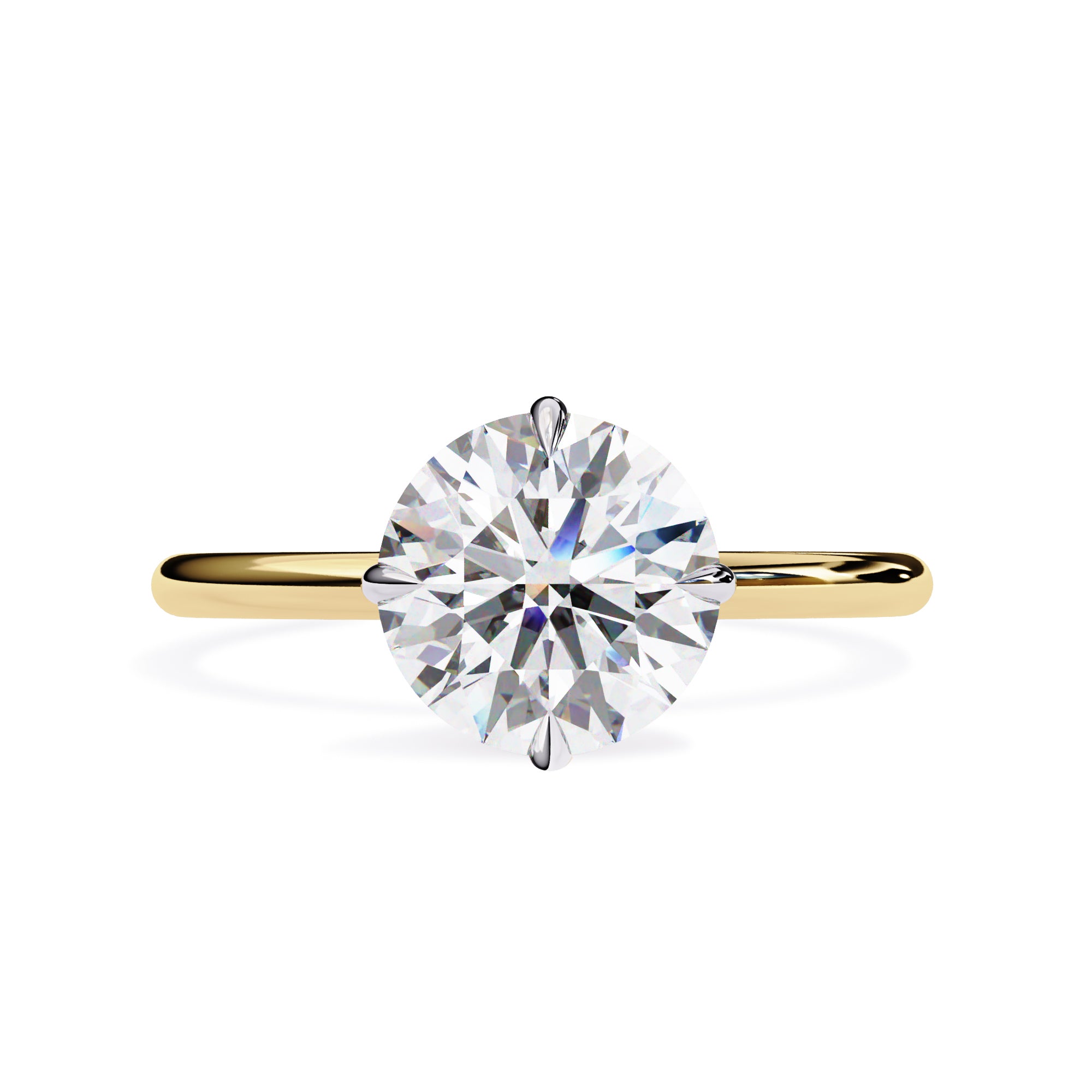 Hidden Halo Solitaire Engagement Ring Round Cut Lab Grown Diamond