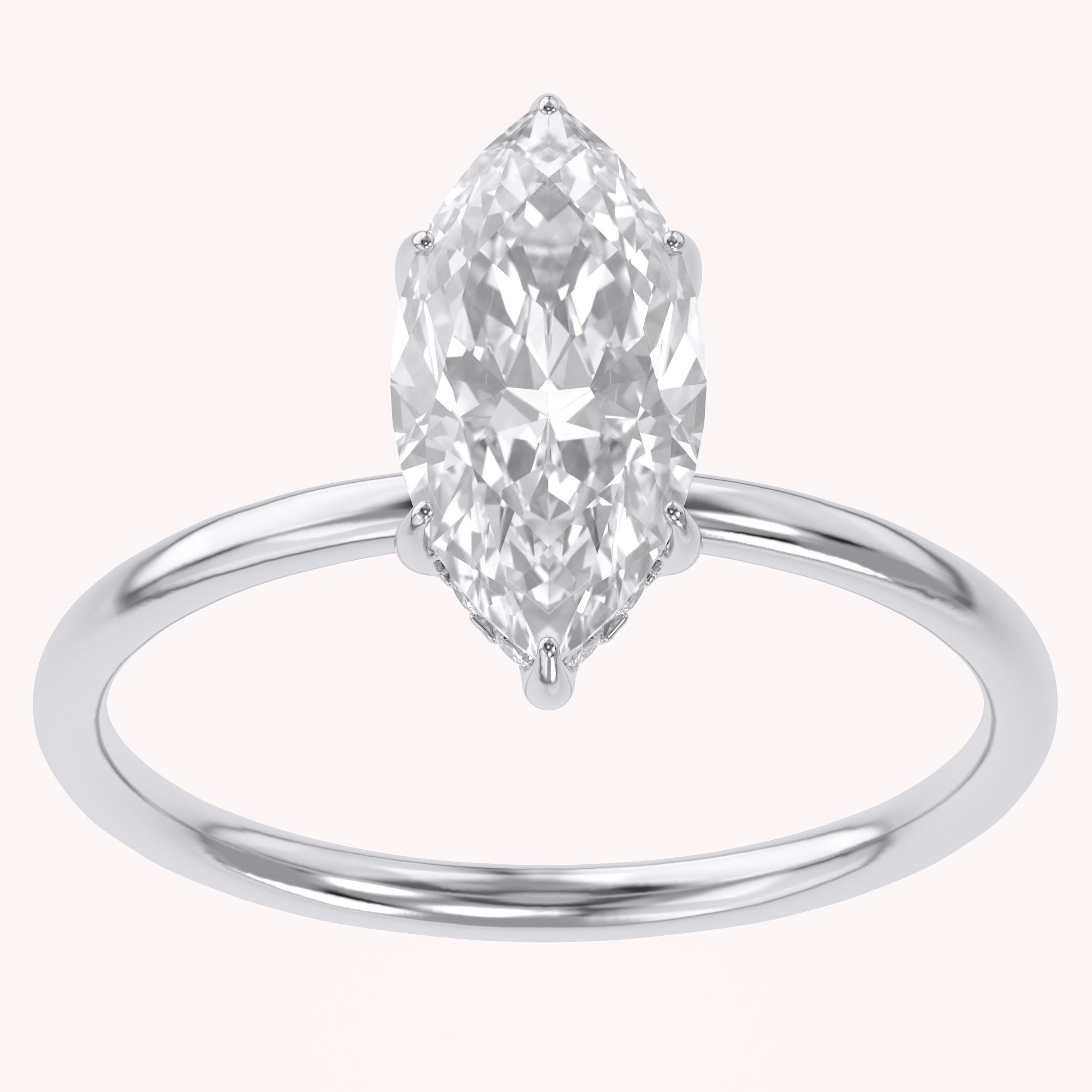 Hidden Halo Solitaire Engagement Ring Lab Grown Diamond