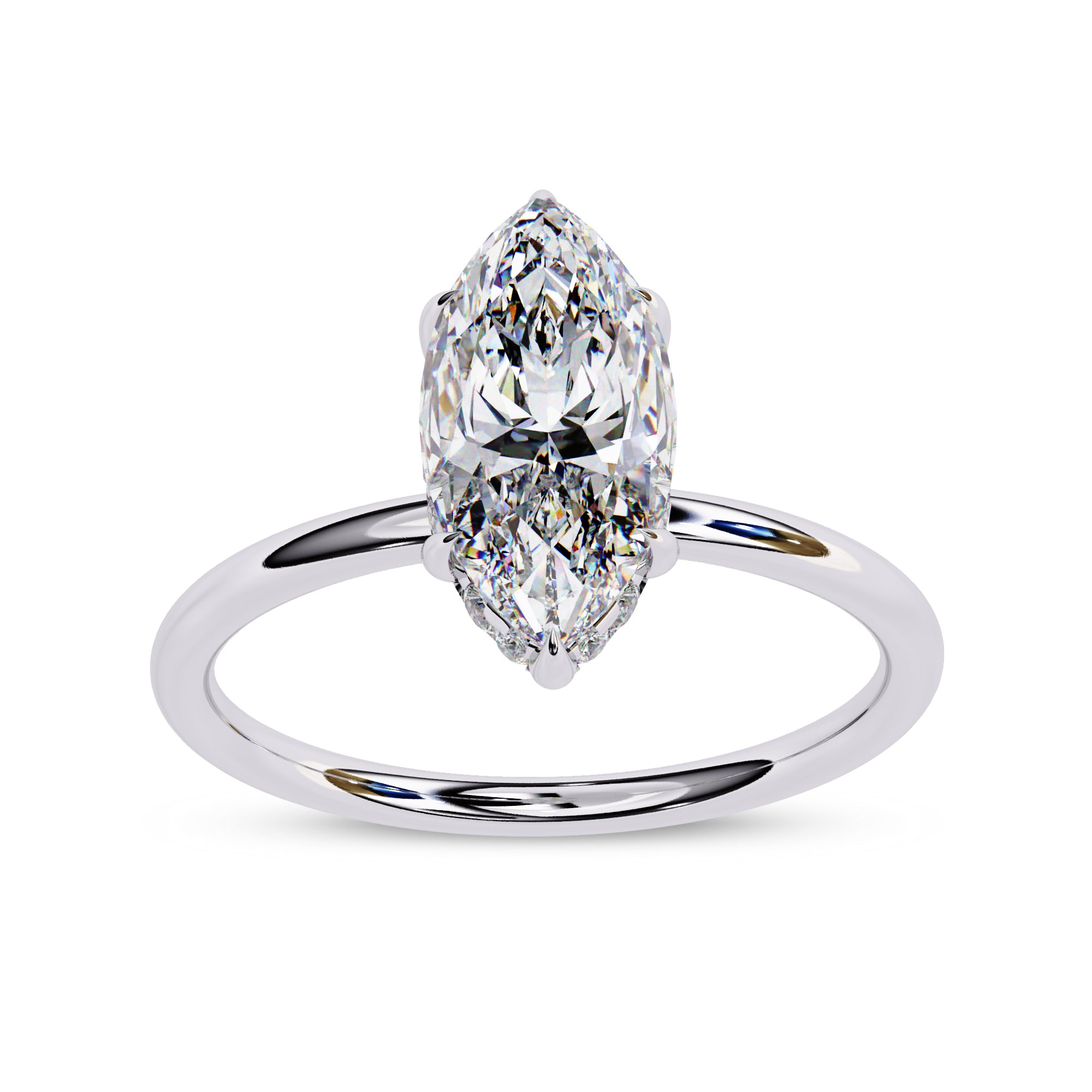Hidden Halo Solitaire Engagement Ring Lab Grown Diamond
