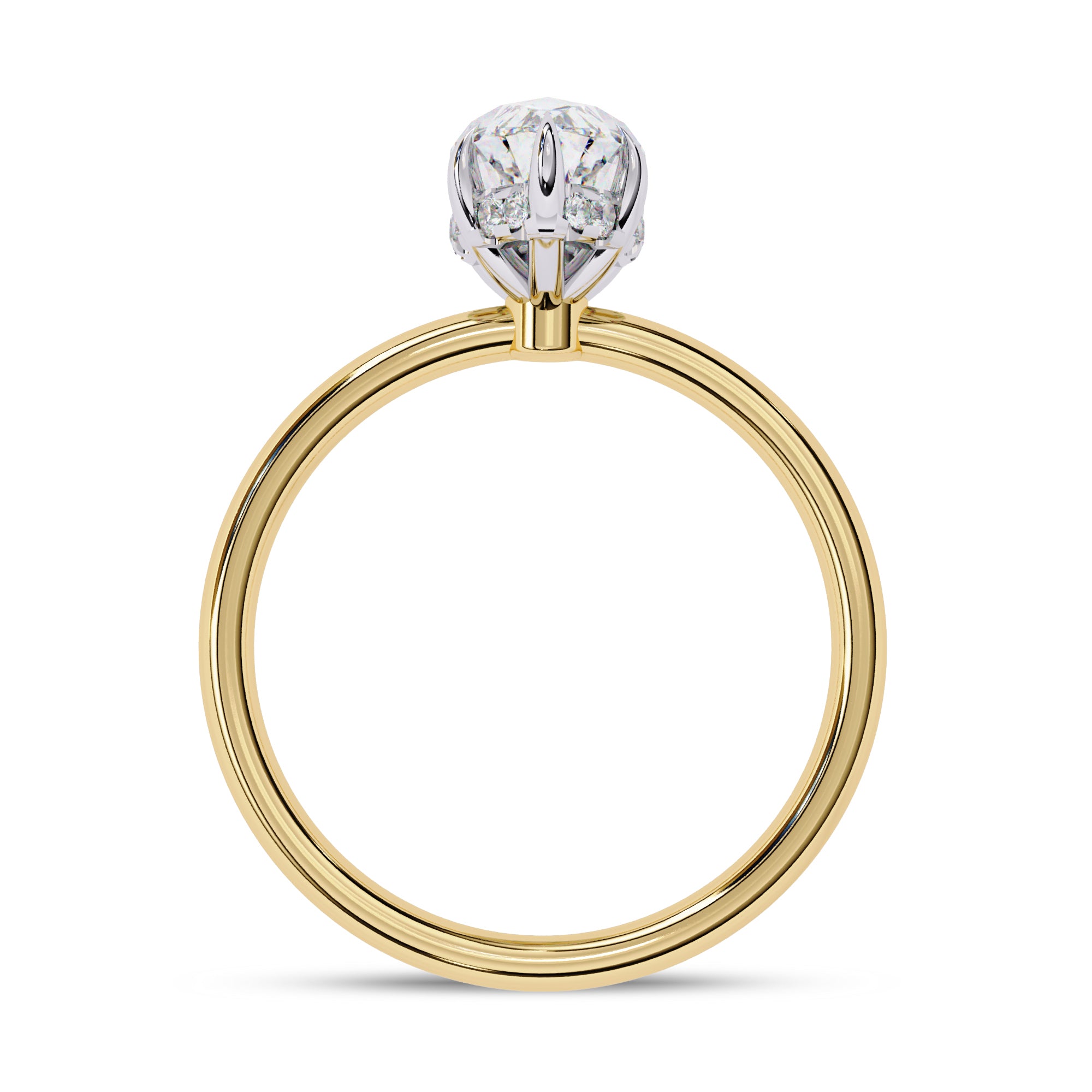 Hidden Halo Solitaire Engagement Ring Lab Grown Diamond