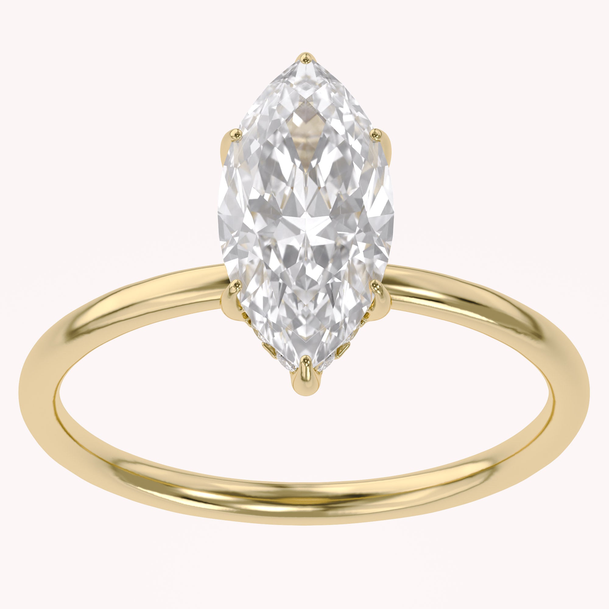 Hidden Halo Solitaire Engagement Ring Lab Grown Diamond