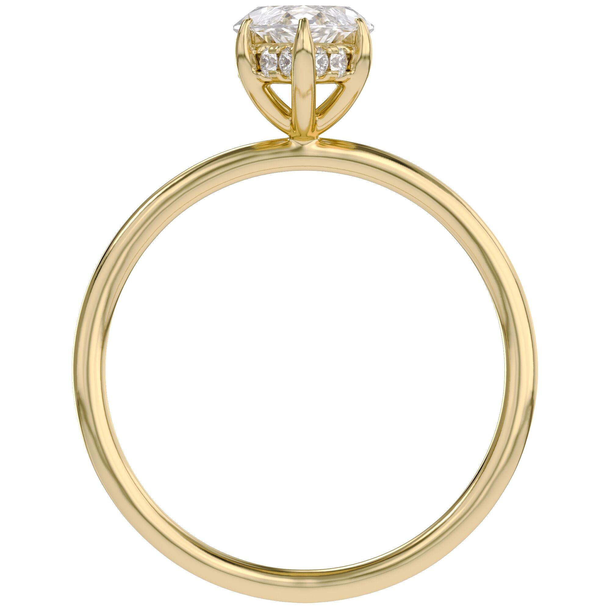 Hidden Halo Solitaire Engagement Ring Lab Grown Diamond