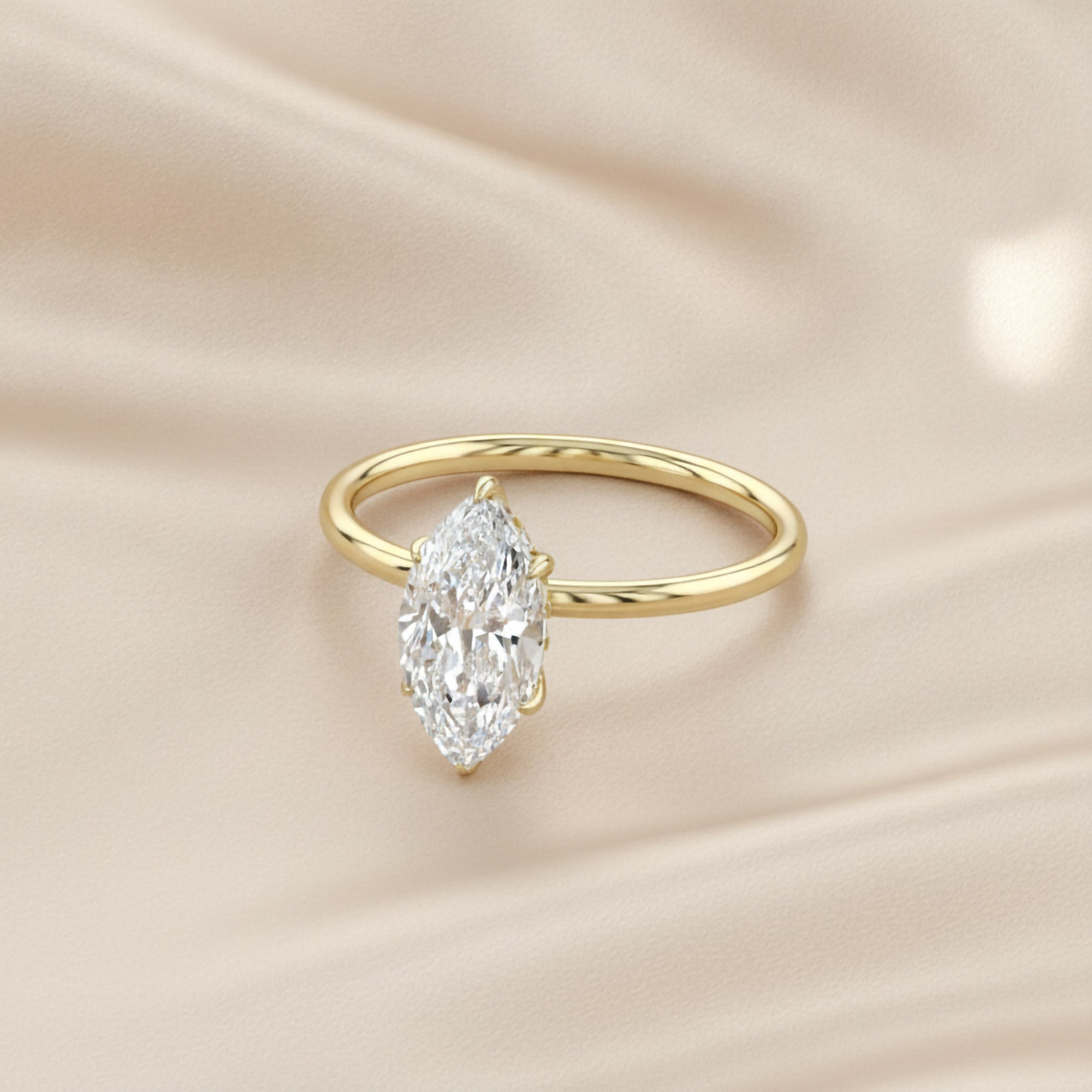 Hidden Halo Solitaire Engagement Ring Lab Grown Diamond