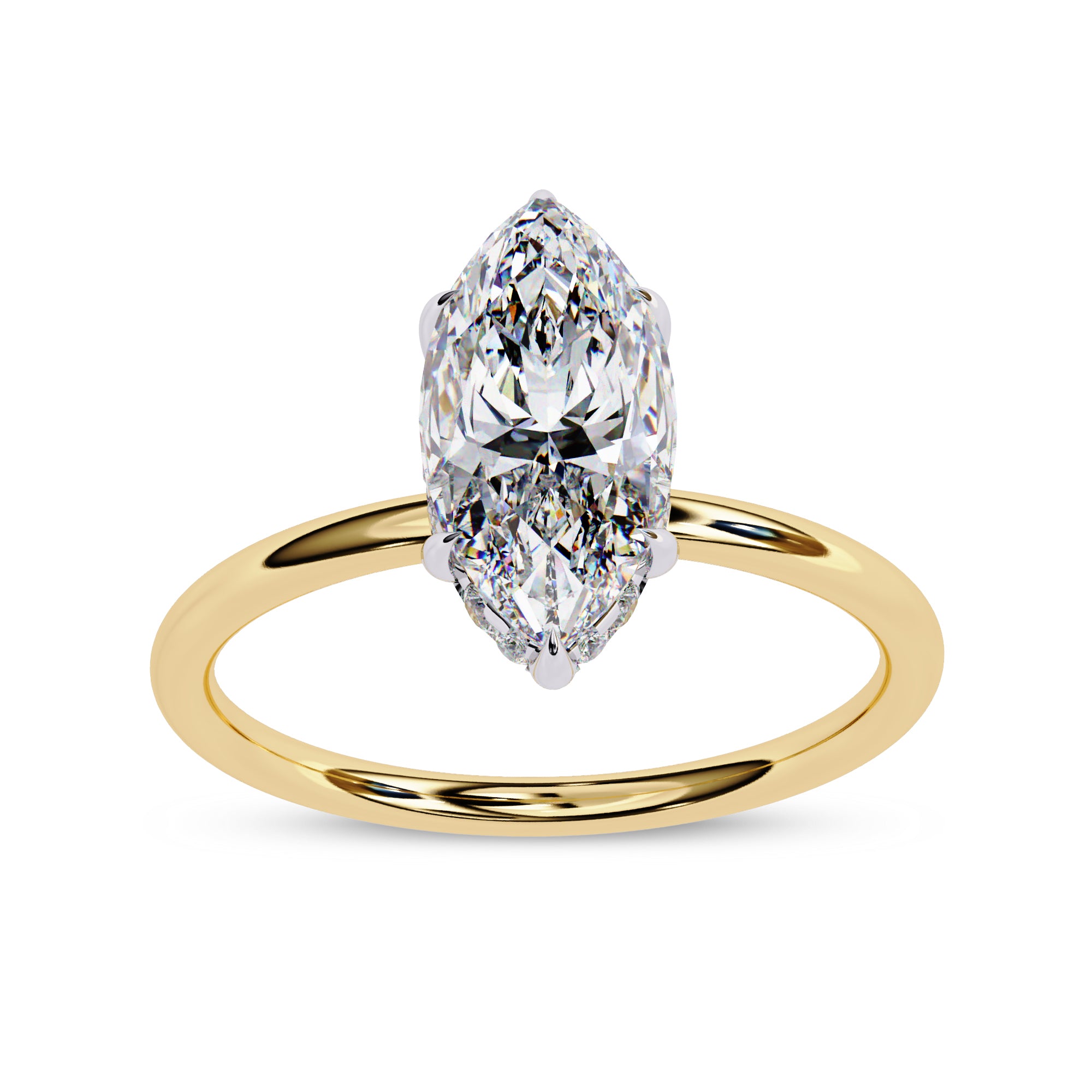 Hidden Halo Solitaire Engagement Ring Lab Grown Diamond