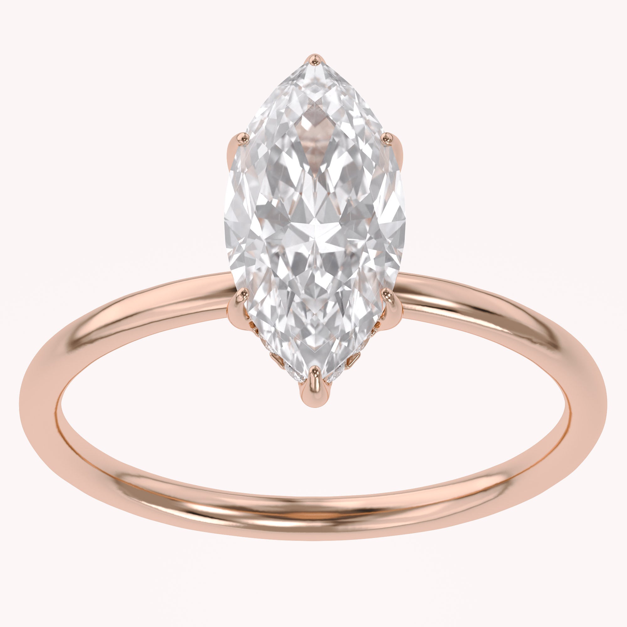 Hidden Halo Solitaire Engagement Ring Lab Grown Diamond