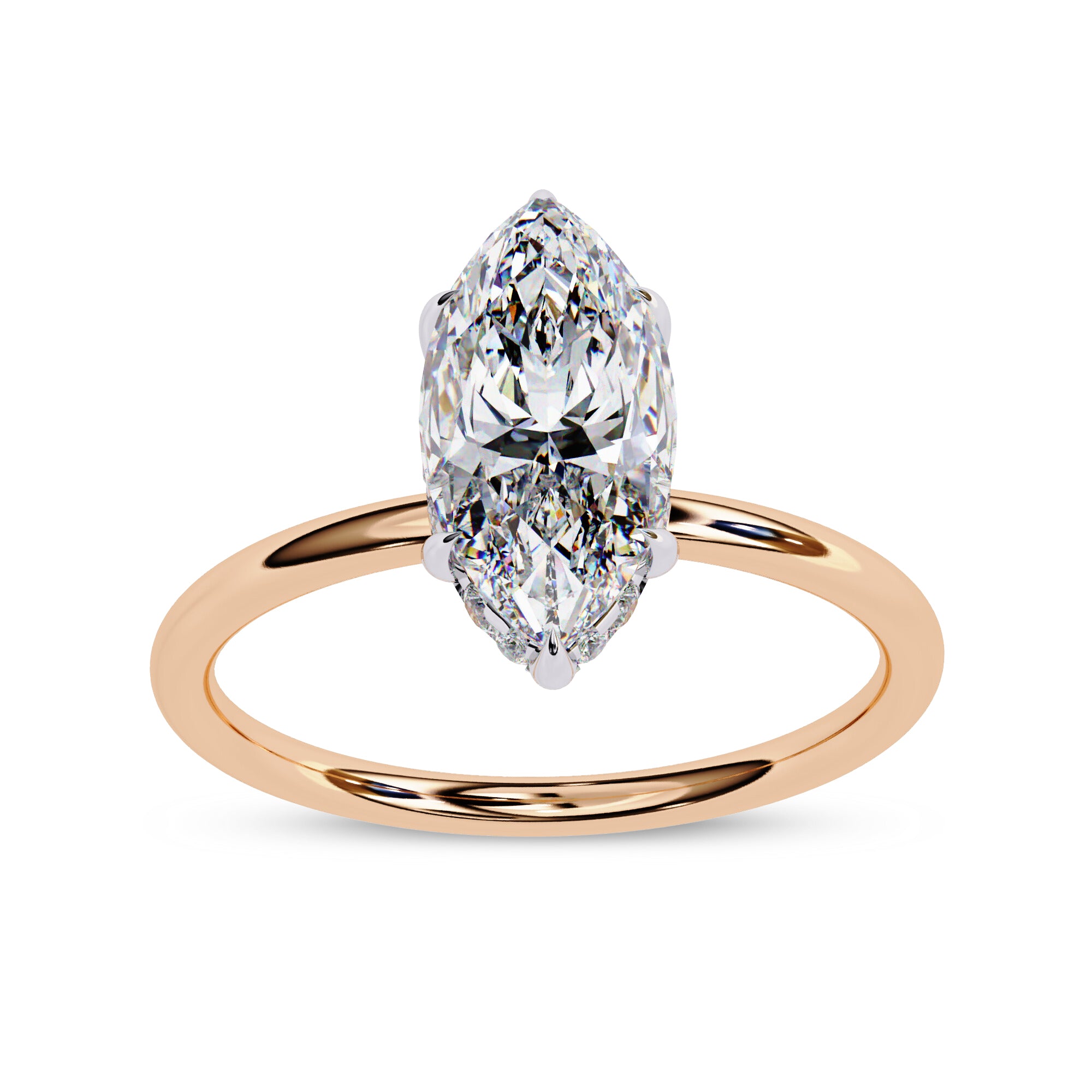 Hidden Halo Solitaire Engagement Ring Lab Grown Diamond