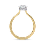 Hidden Halo Solitaire Engagement Ring Marquise and Round Lab Grown Diamond