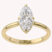Hidden Halo Solitaire Engagement Ring Marquise and Round Lab Grown Diamond