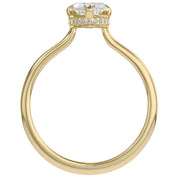 Hidden Halo Solitaire Engagement Ring Marquise and Round Lab Grown Diamond