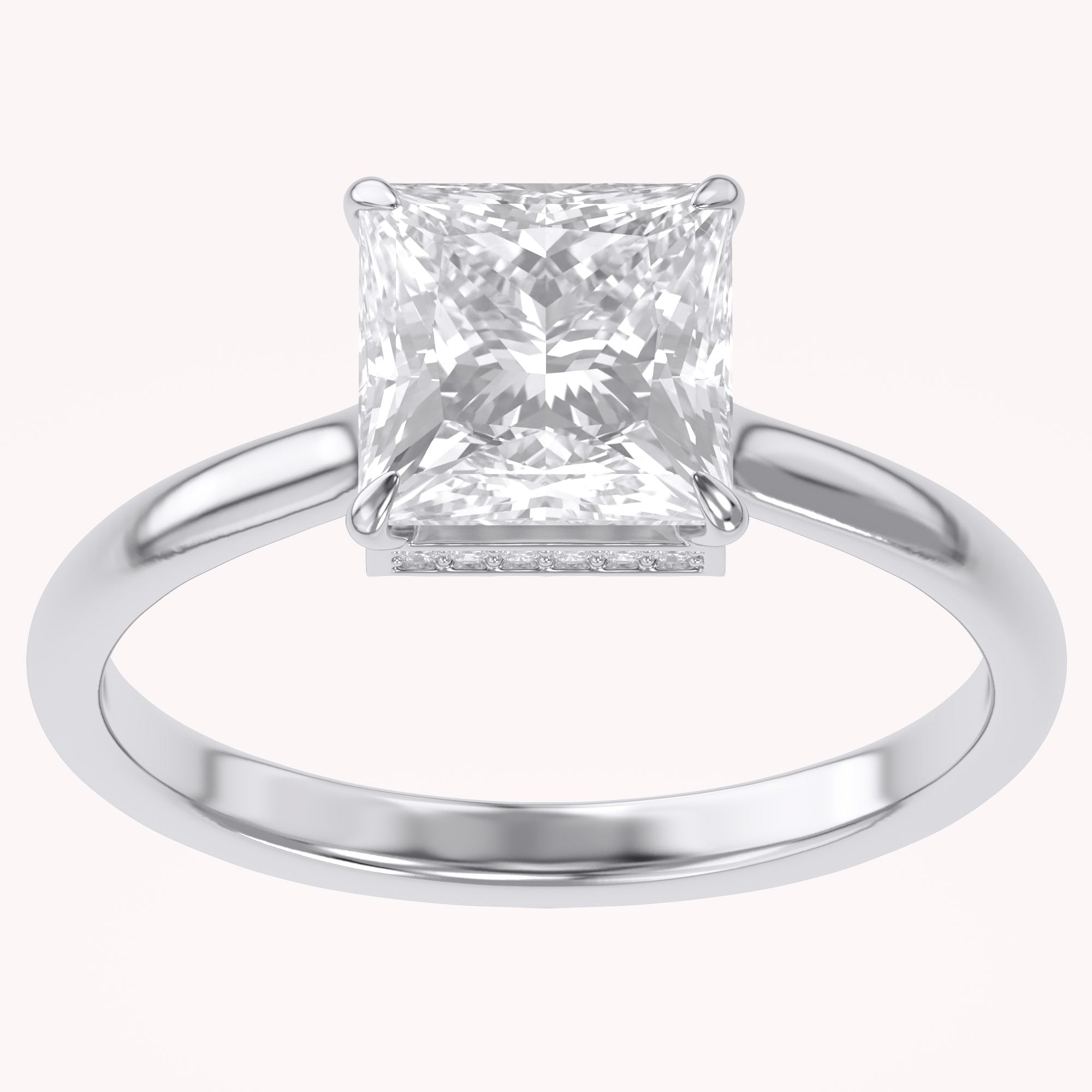 Solitaire Engagement Ring Cushion Cut Lab Grown Diamond