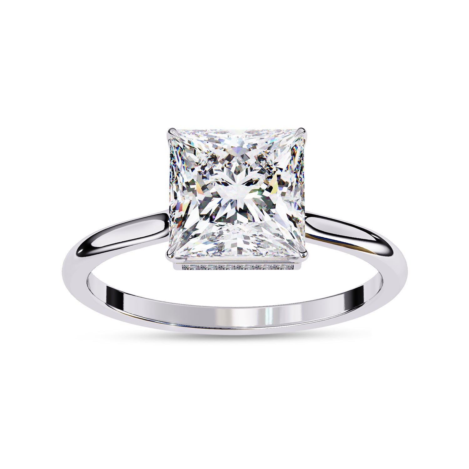 Solitaire Engagement Ring Cushion Cut Lab Grown Diamond