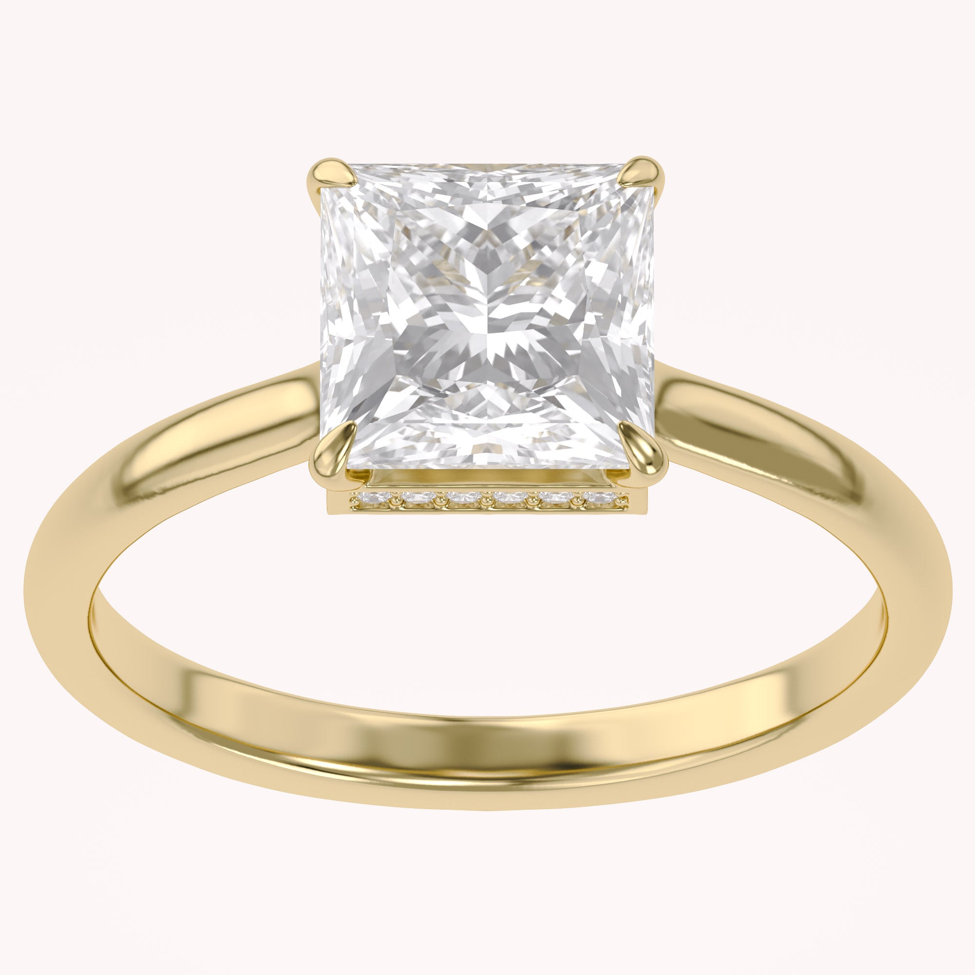 Solitaire Engagement Ring Cushion Cut Lab Grown Diamond