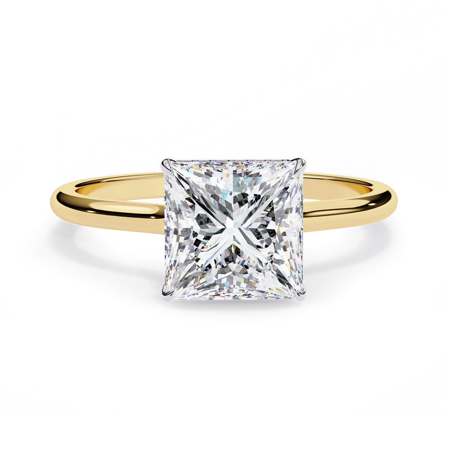 Solitaire Engagement Ring Cushion Cut Lab Grown Diamond