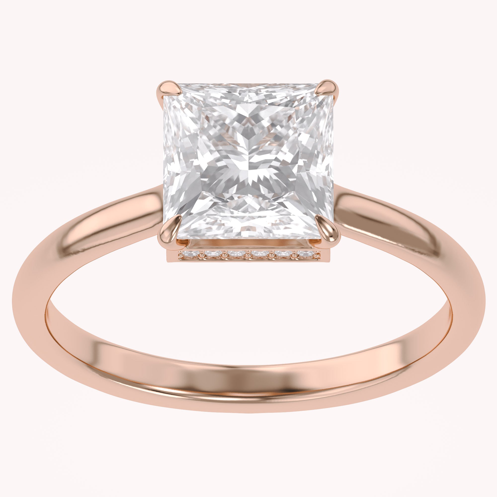 Solitaire Engagement Ring Cushion Cut Lab Grown Diamond