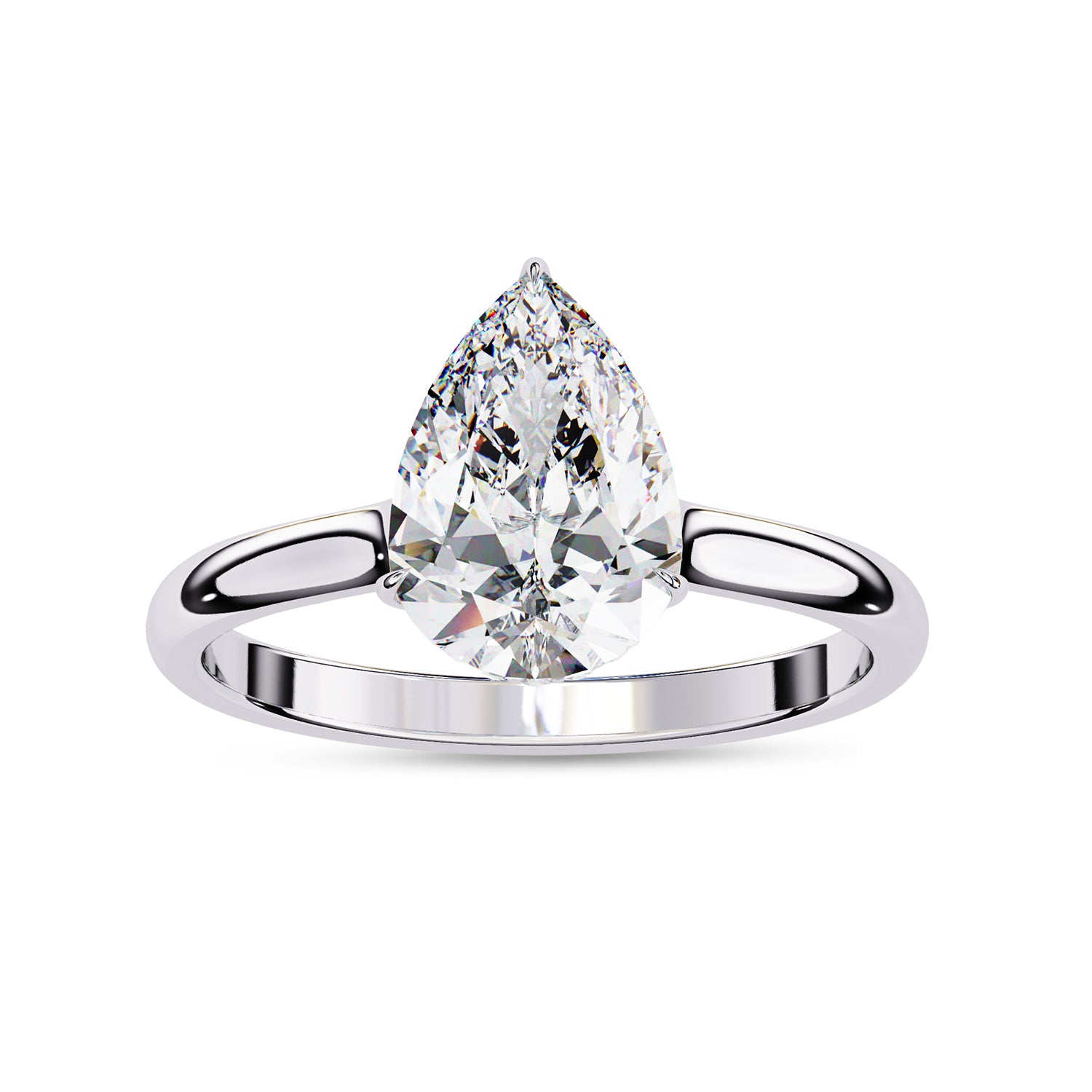 4-Prong Hidden Halo Solitaire Engagement Ring Lab Grown Diamond