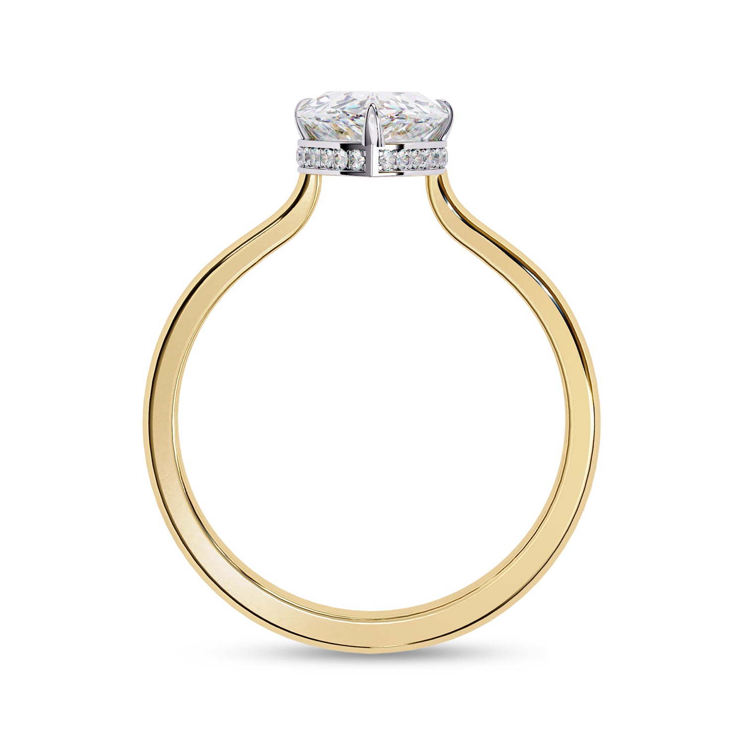 4-Prong Hidden Halo Solitaire Engagement Ring Lab Grown Diamond