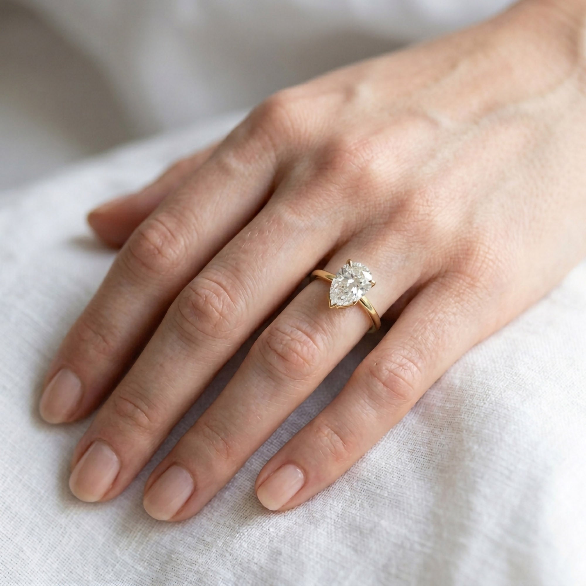 4-Prong Hidden Halo Solitaire Engagement Ring Lab Grown Diamond