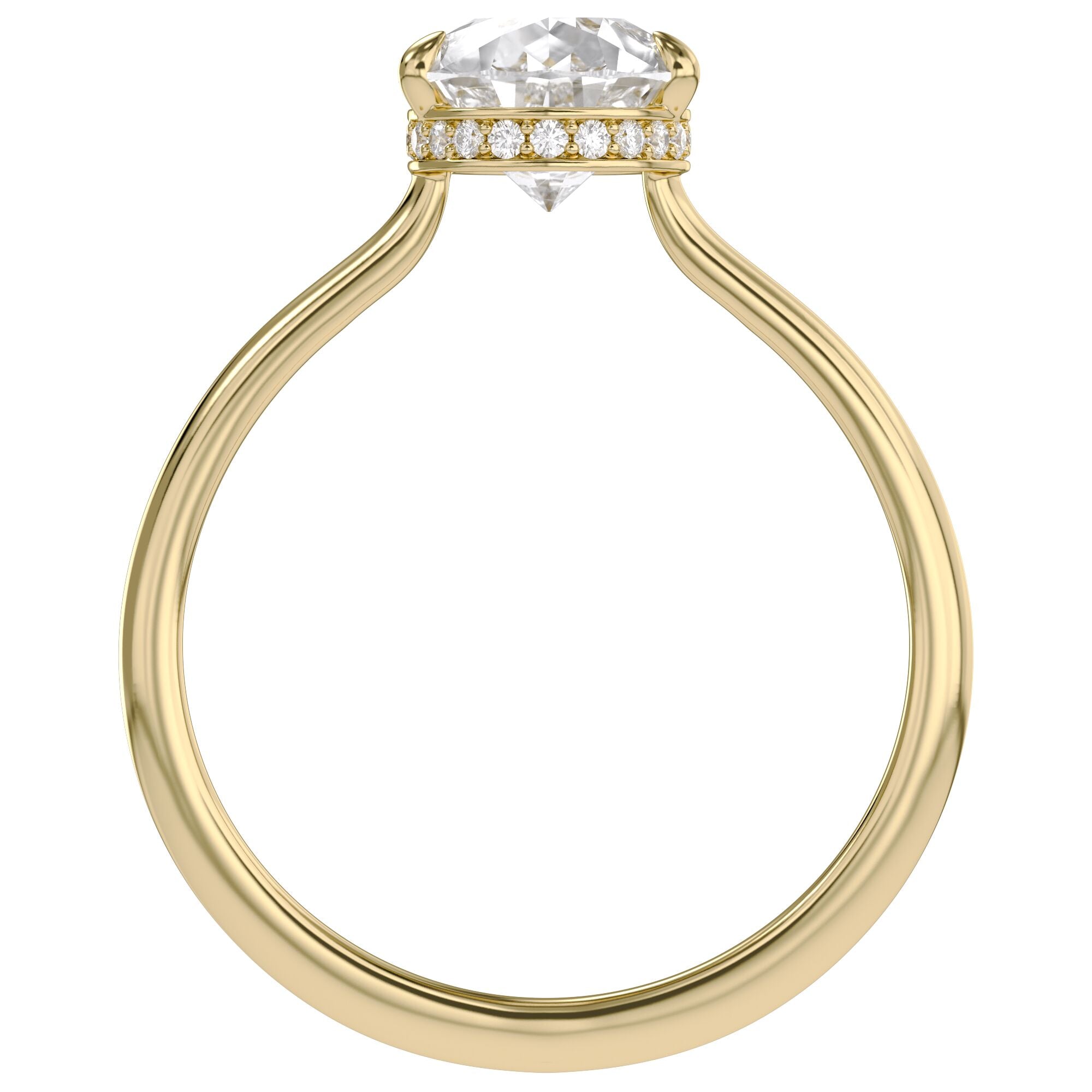 4-Prong Hidden Halo Solitaire Engagement Ring Lab Grown Diamond